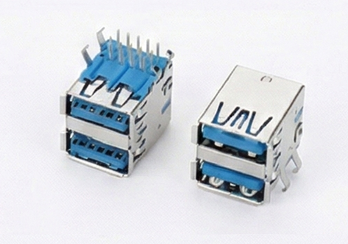 USB3.0AF双层90度DIP弯脚